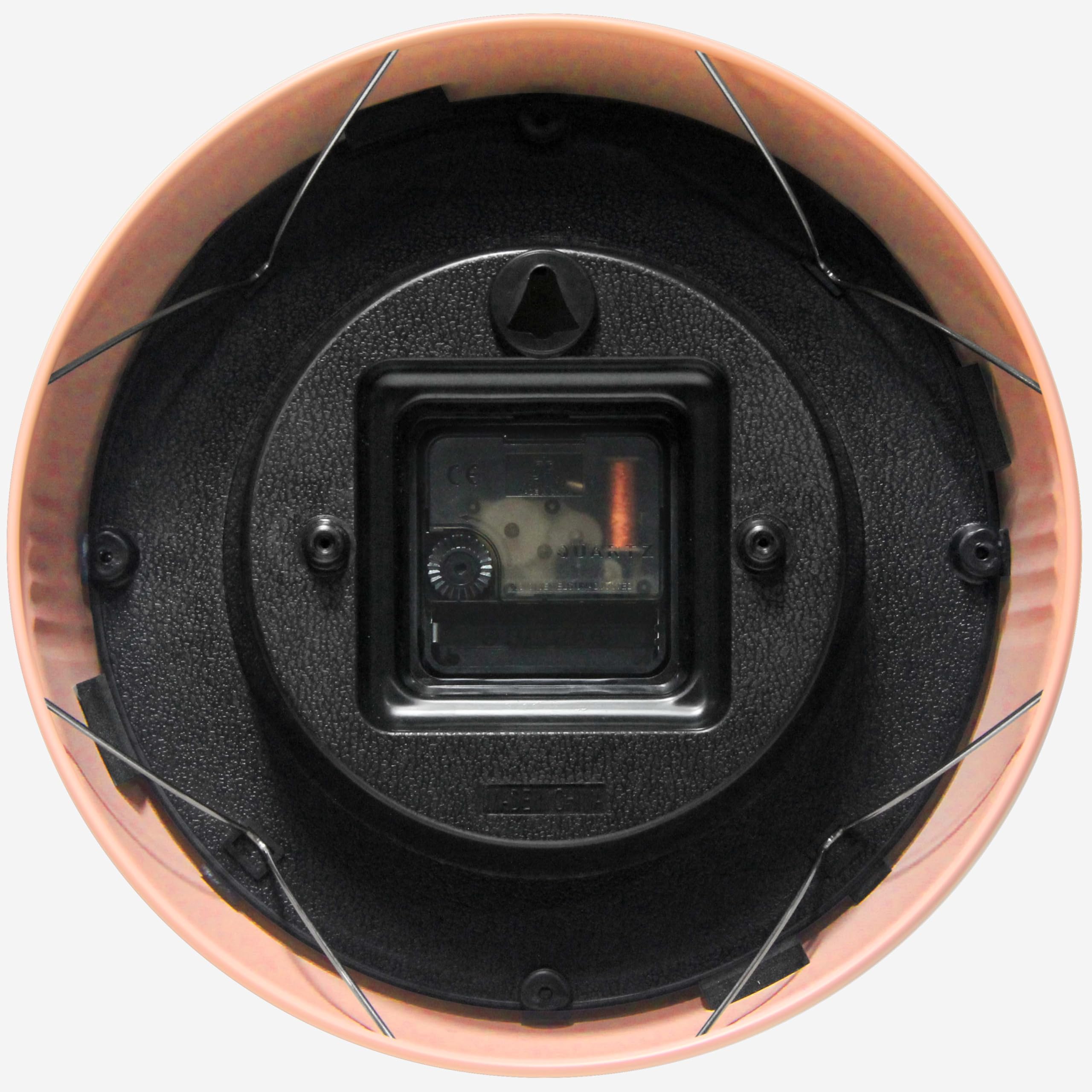Infinity Instruments Retro 9.5 Inch Round Indoor Wall Clock, Peach Fuzz