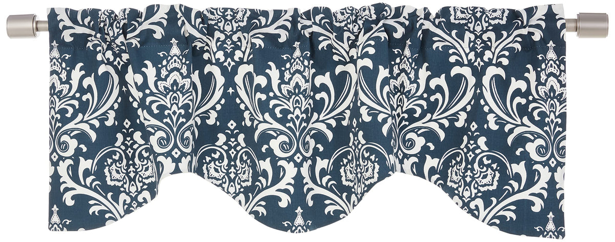 Rlf Home Royal Damask M Shaped Valance, Navy