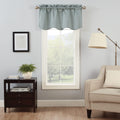 Eclipse Canova Modern Valance Rod Pocket Window Curtain for Kitchen or Bathroom, 42 x 21, River Blue
