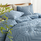 Litanika Grayish Blue Full Comforter Sets, Lightweight Fluffy Bedding Comforter Sets For Bed, 3 Pieces Down Alternative Comforte