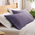 Bedsure King Size Pillow Cases Set Of 2 - Grayish Purple Polyester Microfiber Pillowcases 2 Pack, Super Soft Pillow Case Cover With Envelop Closure, 20X36 Inches