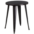 Flash Furniture Webb Commercial Grade 24 Round Black-Antique Gold Metal Indoor-Outdoor Table
