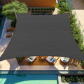 Shade&Beyond 08'X10' Sun Shade Sails Curved Canopy Rectangular Dark Grey 185Gsm Shade Sail Permeable For Patio Deck Yard Backyar