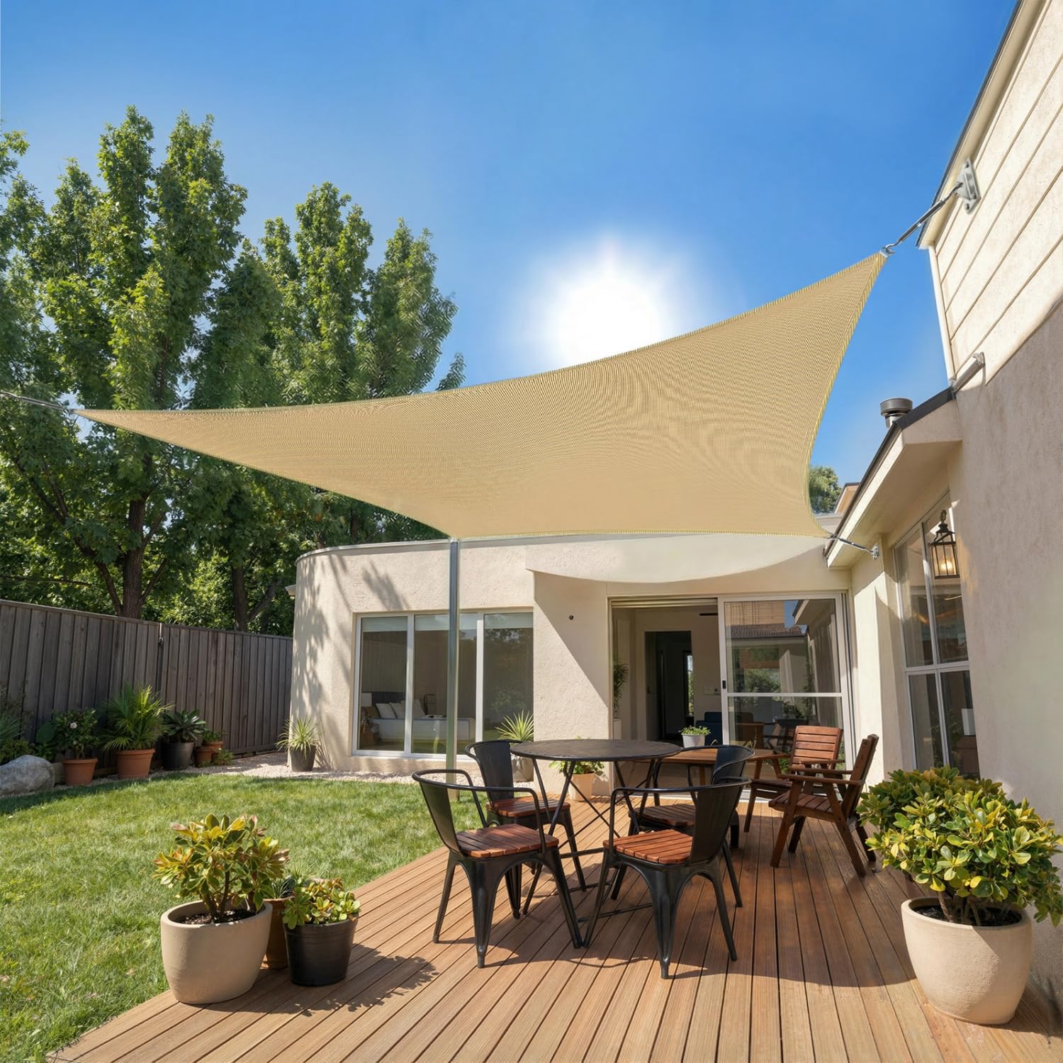 SHADEWIZ Rectangle 10 x 13 Sand Sun Shade Sail Canopy Awning for Patio Backyard Lawn Garden Outdoor Activities Grade UV Block 