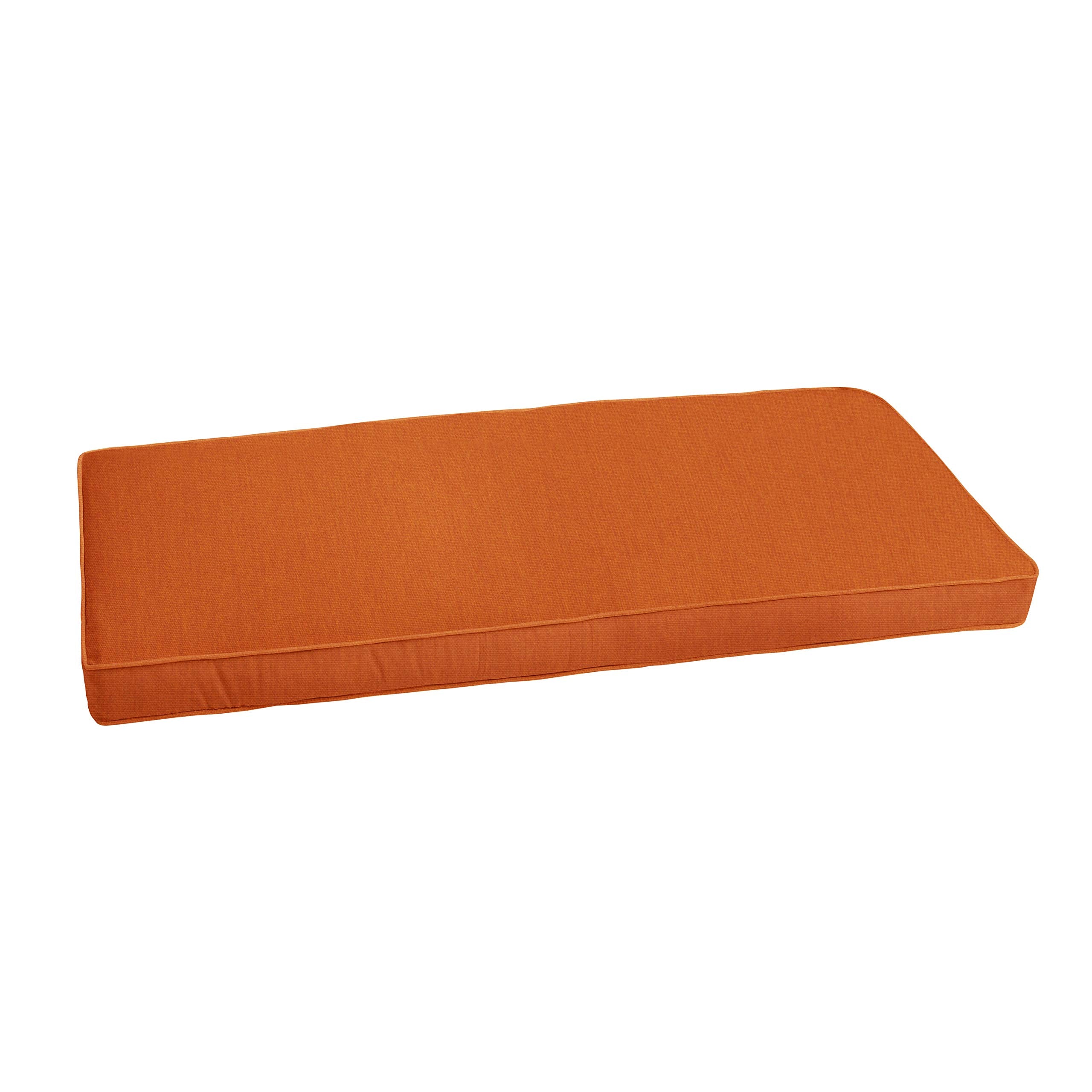Sorra Home Sunbrella Corded Bench Cushion, 1 Count (Pack Of 1), Canvas Rust