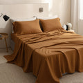 Simple&Opulence 100% Linen Sheets Queen Size Set, 4 Pcs Natural French Linen Bed Sheets, Breathable Soft Durable Bedding Set For