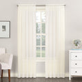 No. 918 Emily Sheer Voile Rod Pocket Curtain Panel, 59 x 84, Eggshell