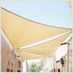 Colourtree 12' X 12' X 12' Beige Triangle Ctapt12 Sun Shade Sail Canopy Mesh Fabric Uv Block Upf50 - Commercial Heavy Duty - 190