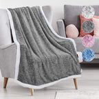 Tirrinia Sherpa Throw Blanket Snow 50' X 60', Super Soft Micro Fleece Plush Bed Throw Tv Blanket Reversible