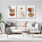 Boho Wall Art Prints,Boho Wall Decor, Mid Century Modern Wall Art,Set Of 3 Prints, Abstract Geometric Prints Black Beige Terraco