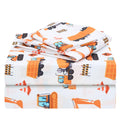 Joiedomi Kids Twin Sheet Set Construction Vehicle - 3 Piece Soft Microfiber Bed Sheets - Deep Pocket Wrinkle Free, Cozy Toddler