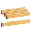 Fyvva Drawer Organizer, SpringLoaded Expandable Bamboo Dividers 4Pack
