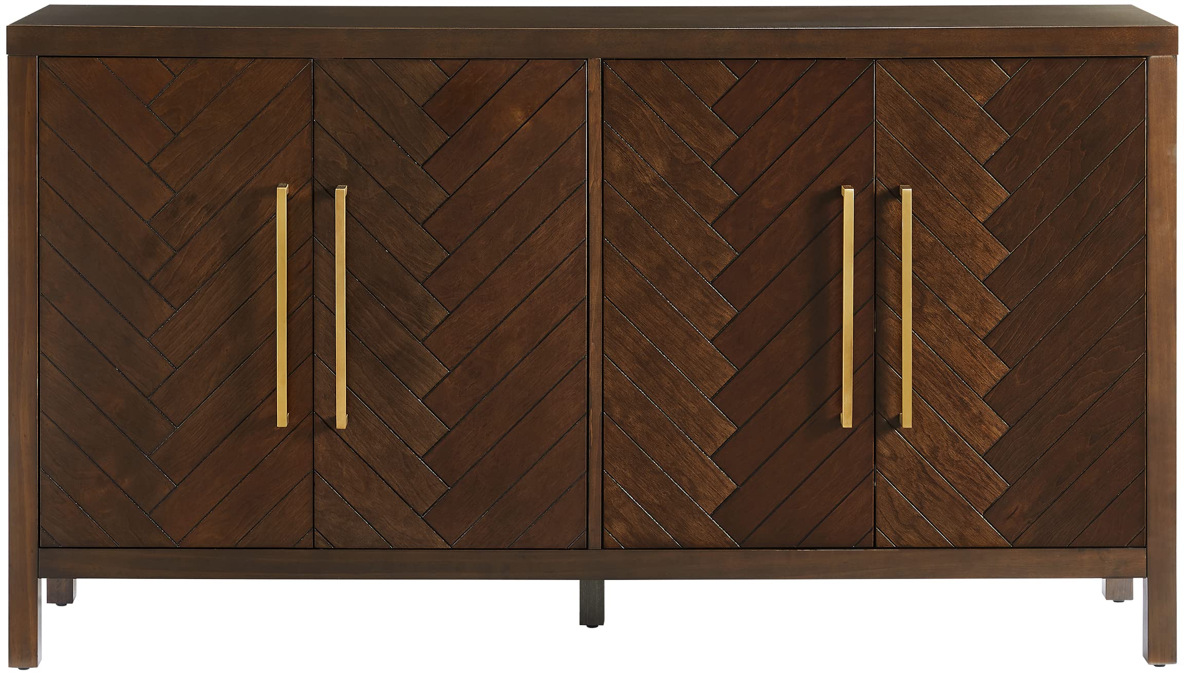 Crosley Furniture Darcy Modern Sideboard Buffet Cabinet with Storage Shelves, Living Room, Kitchen, Dining, Dark Brown