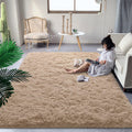 DweIke Super Soft Shaggy Rugs Fluffy Carpets, 4x6 ft, Beige Area Rug for Living Room Bedroom Girls Kids Room Nursery Home Decor,