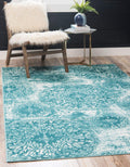 Unique Loom Sofia Collection Area Rug - Grand (2 2 x 3 1 Rectangle, Turquoise/ Ivory)