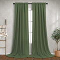 Extra Long Olive Green Linen Curtains 108 Inches Long For Large Window 2 Panels Modern Elegant Pretty Drapes Light Filtering Sheer Emerald Loden Green Curtains For Living Room Dining Bedroom 9 Ft Tall