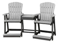 American Furniture Classics Counter Height Settee Table Combo, Light Grey and Black