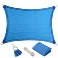 Eden'S Decor 13' X 21' Blue Sun Shade Sail Outdoor Canopy Rectangular Awning Fabric Cloth Screen For Patio Garden Backyard Pergo