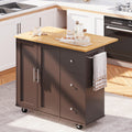 Sunlei Kitchen Island On Wheels With Storage Cabinet & Foldable Drop Leaf, Rolling Kitchen Table, Cart Handle For Towel Rack, Dr