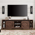 Wampat Modern Farmhouse 3 In 1 Tv Stand For Up To 95' Tvs Wood Entertainment Center With Sliding Barn Door And Adjustable Media Storage Shelf For Living Room,Rustic Brown