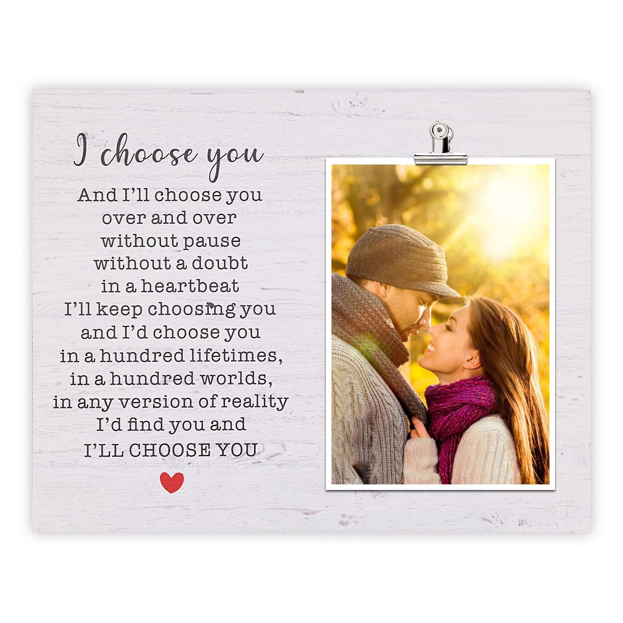 ZENNLAB I Choose You Wood Decor, Husband Gifts from Wife, Anniversary Presents for Him, Groom Bride Gifts, Boyfriend Girlfriend 
