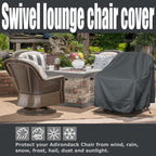 Outdoor Swivel Lounge Chair Cover 2 Pack, Fits To (39' L X 37' W X 38' H) Lawn Patio Chairs, 420D Tear-Resistant, Uv Resistant, Waterproof For Furniture Covers, Gray