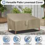 Outdoorlines Outdoor Waterproof Patio Loveseat Couch Cover - Uv Resistant Patio Sofa Furniture Covers Weatherproof Heavy Duty Glider Covers For Outdoor Furniture, 58Wx32.5Dx31H Inches, Camel