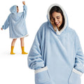 Bedsure Wearable Blanket Hoodie With Sleeves - Sherpa Hooded Blanket Adult As Gifts For Mom Women Girlfriend, Sweatshirt Blanket