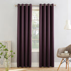 Sun Zero Barrow 2-Pack Energy Saving Grommet Curtain Panel Pair, 54'' x 108, Plum Purple