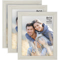 Langdon House 8x10 Picture Frames (Almond White, 3 Pack) Wood Grain Style, Wall Mount or Table Top, Richland Collection