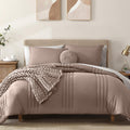 Monbix King Size Comforter Set - 7 Pieces Bed In A Bag King, Zephyr Bedding Sets With Comforter, All Seasons Down Alternative Co