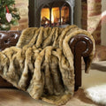 Battilo Home Golden Faux Fur Throw Blanket For Couch Sofa, Long Pile Fur Blankets And Throws, Elegant, Fluffy Thick Warm Heavywe