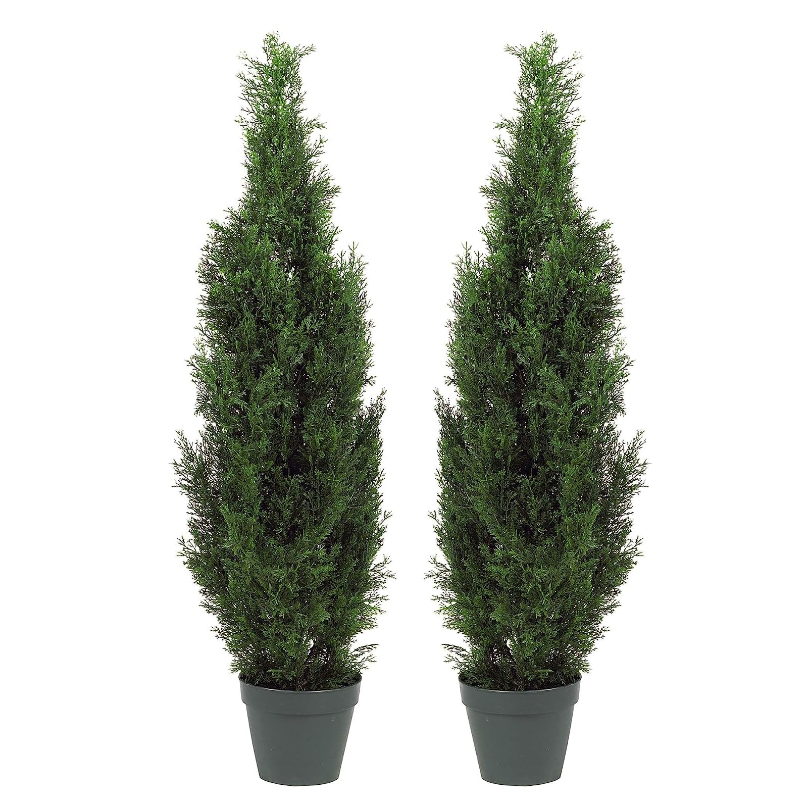 Two Pre-Potted 3 Artificial Cedar Topiary Outdoor Indoor Tree