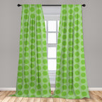 Ambesonne Lime Green Window Curtains, Simplistic Formless Geometric Shapes In Different Shades Theme, Lightweight Decor 2-Panel