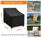 Wleafj Outdoor Chair Covers Waterproof, Black Lawn Patio Furniture Covers, Heavy Duty Patio Lounge Deep Seat Cover, 2 Pack - 31.5' W X 33.5' D X 36' H