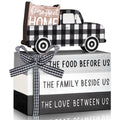 Farmhouse Tiered Tray Decor Wooden Home Sweet Home Truck Tiered Tray Decor Shelf Decorations Black and White Wooden Book Decor R