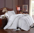 Soft, Light, Warm Down Comforter, 600 Fill Power, 100% Cotton Cover/Shell, 300 Threadcount, Solid White, Oversized King