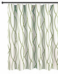 Biscaynebay Textured Fabric Shower Curtain 72X72 Inch, Sage Printed Striped Linen Modern Hotel Luxury Quality Cloth Bathroom Cur