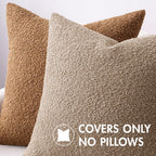 Miulee 18X18 Inch Decorative Pillow Covers For Couch Bed Set Of 2 Textured Boucle Neutral Throw Pillows Khaki Accent Solid Cushion Pillowcase Cozy Soft Chair Sofa Livingroom Home Decor