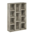 Furinno Luder 11-Cube Reversible Open Shelf Bookcase, French Oak