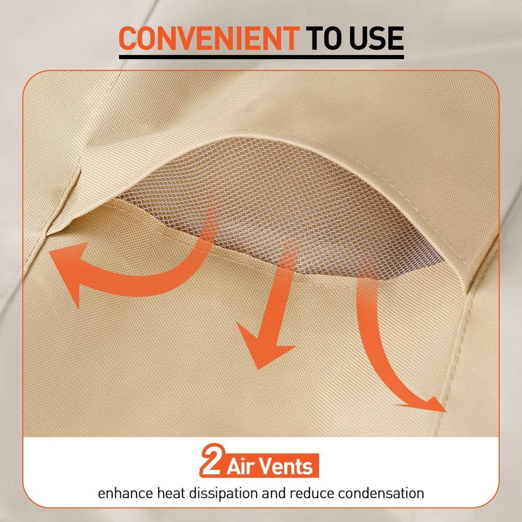 Arcedo Outdoor Chaise Lounge Cover, Waterproof Patio Chaise Lounge Chair Cover With Air Vents, All Weather Resistant Patio Furniture Covers, 80' L X 32' W X 25' H, Beige And Brown, 2 Pack