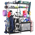 Plkow Golf Storage Ball Rack Garage Organizer, 2 Golf Bag Organizer And Other Sports Equipment Organizer For Garage, Extra Large