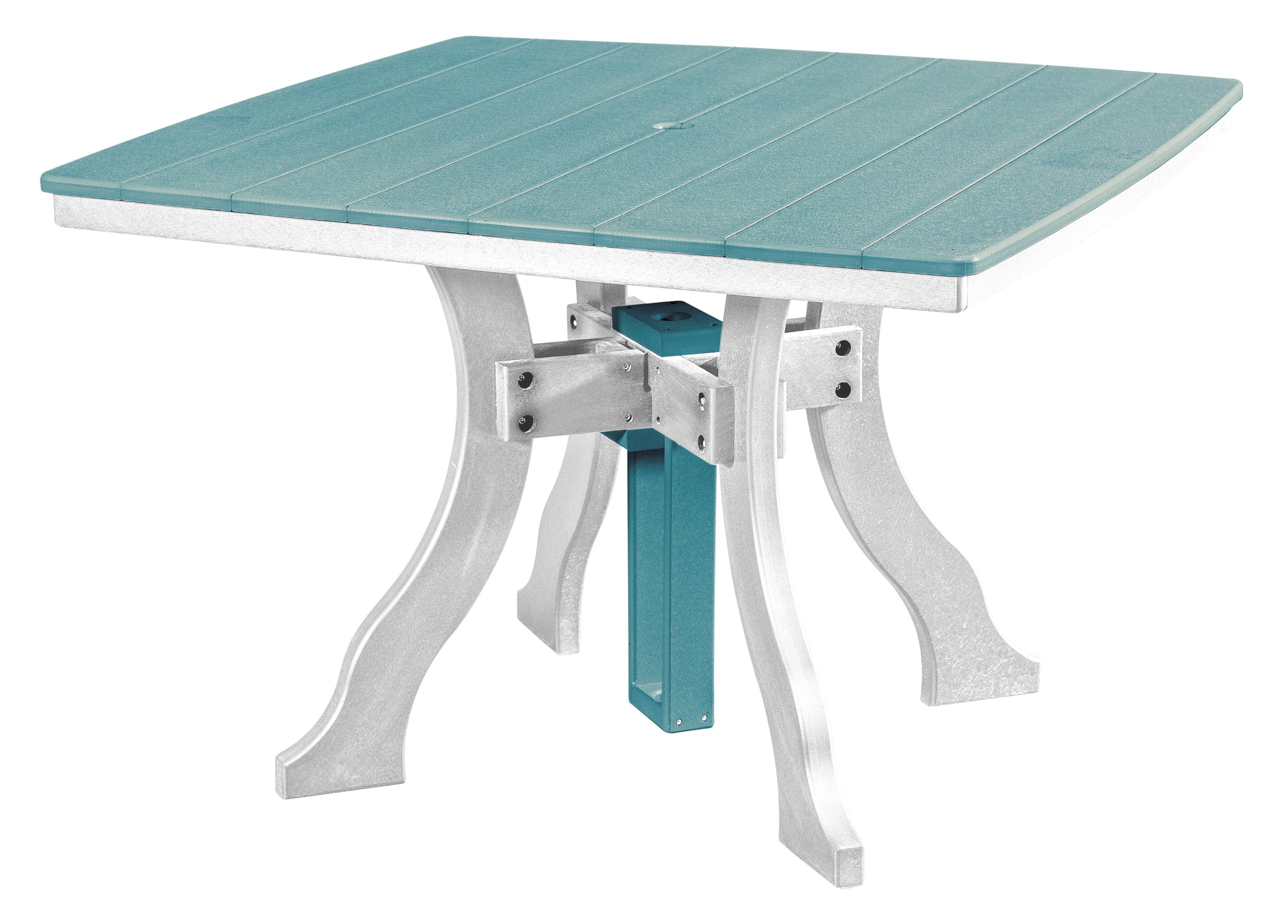 American Furniture Classics Dining Height Square Table, Aruba Blue With White Base