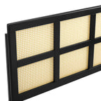 Modway Luana Cane Woven Rattan King Headboard In Black