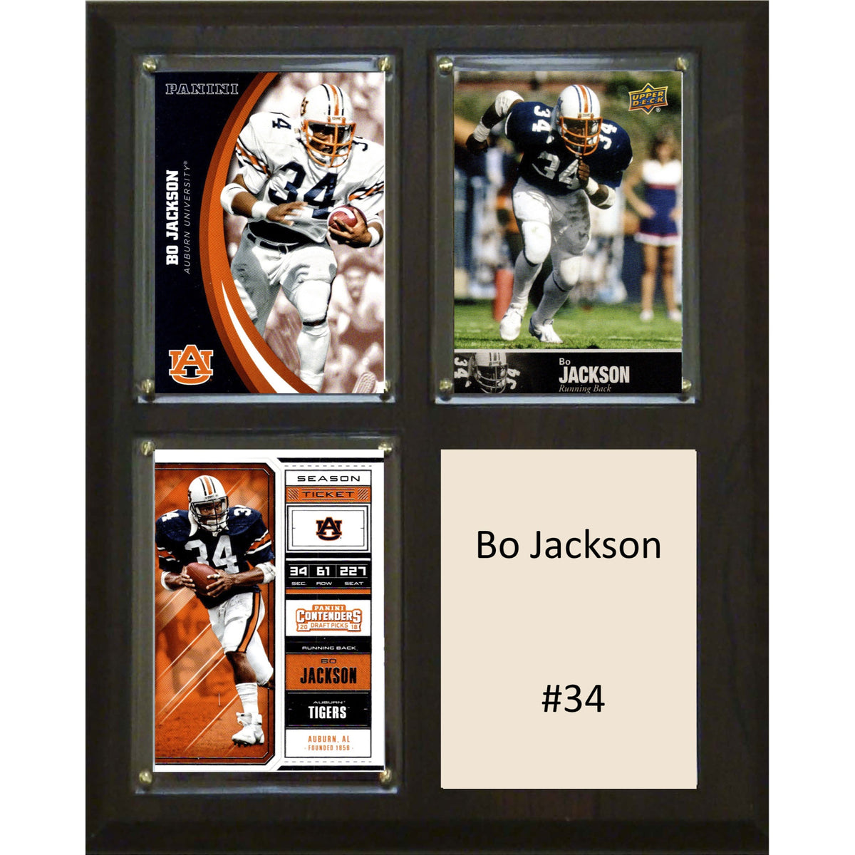 Ncaa 8 Inch X10 Inch  Bo Jackson Auburn Tigers Player Plaque
