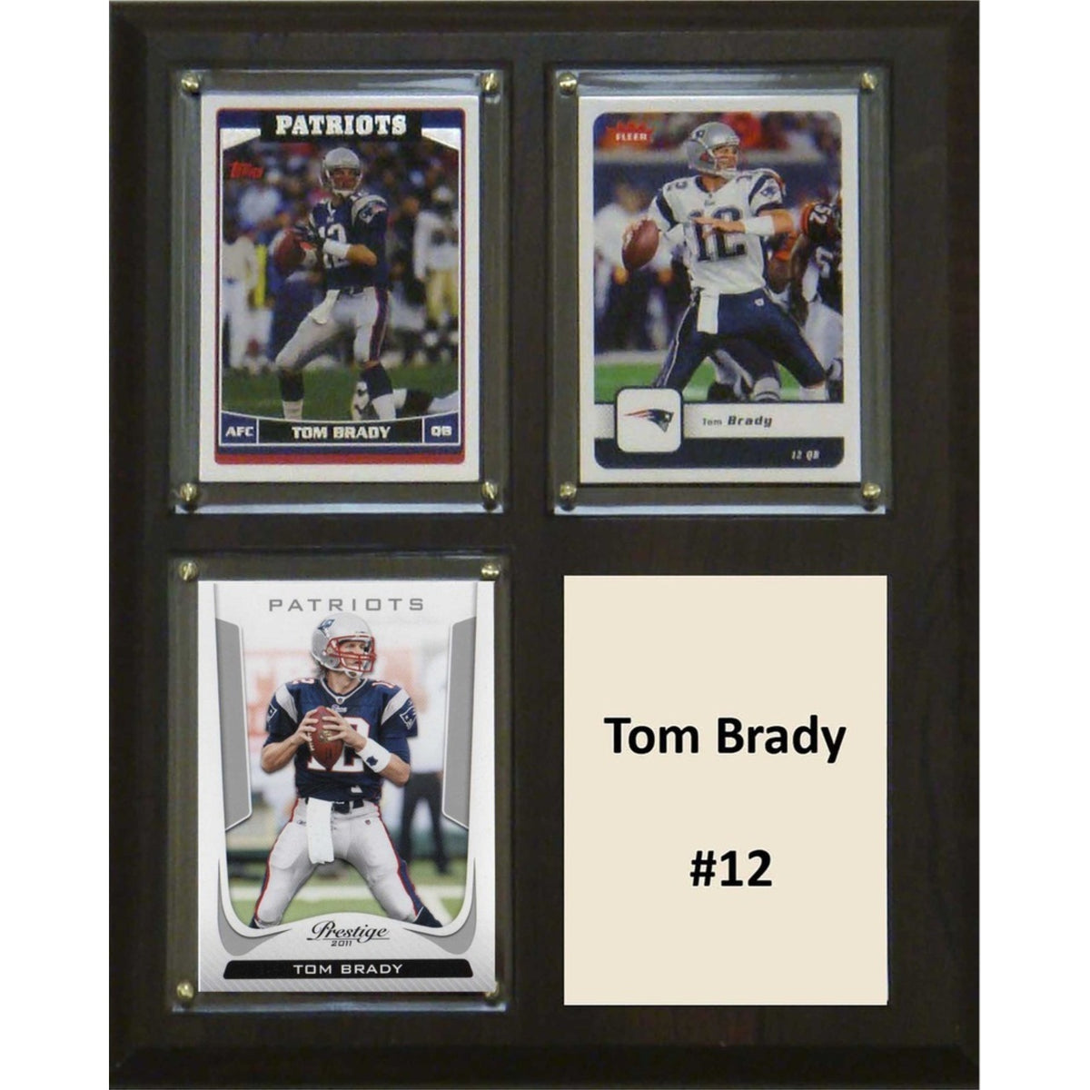 Nfl 8 Inch X10 Inch  Tom Brady New England Patriots Three Card Plaque