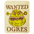 Silver Buffalo Shrek Wanted Ogres Fleece Throw, 45 Inches X 60 Inches