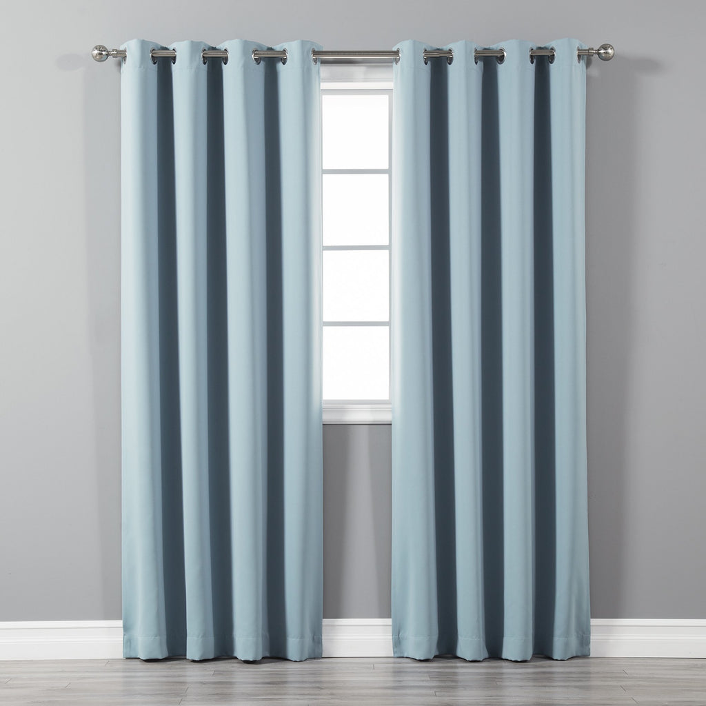 Best Home Fashion Thermal Insulated Blackout Curtains - Antique Bronze Grommet Top - Ocean- 52'' W X 96'' L - (Set Of 2 Panels)