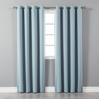 Best Home Fashion Thermal Insulated Blackout Curtains - Antique Bronze Grommet Top - Ocean- 52'' W X 96'' L - (Set Of 2 Panels)