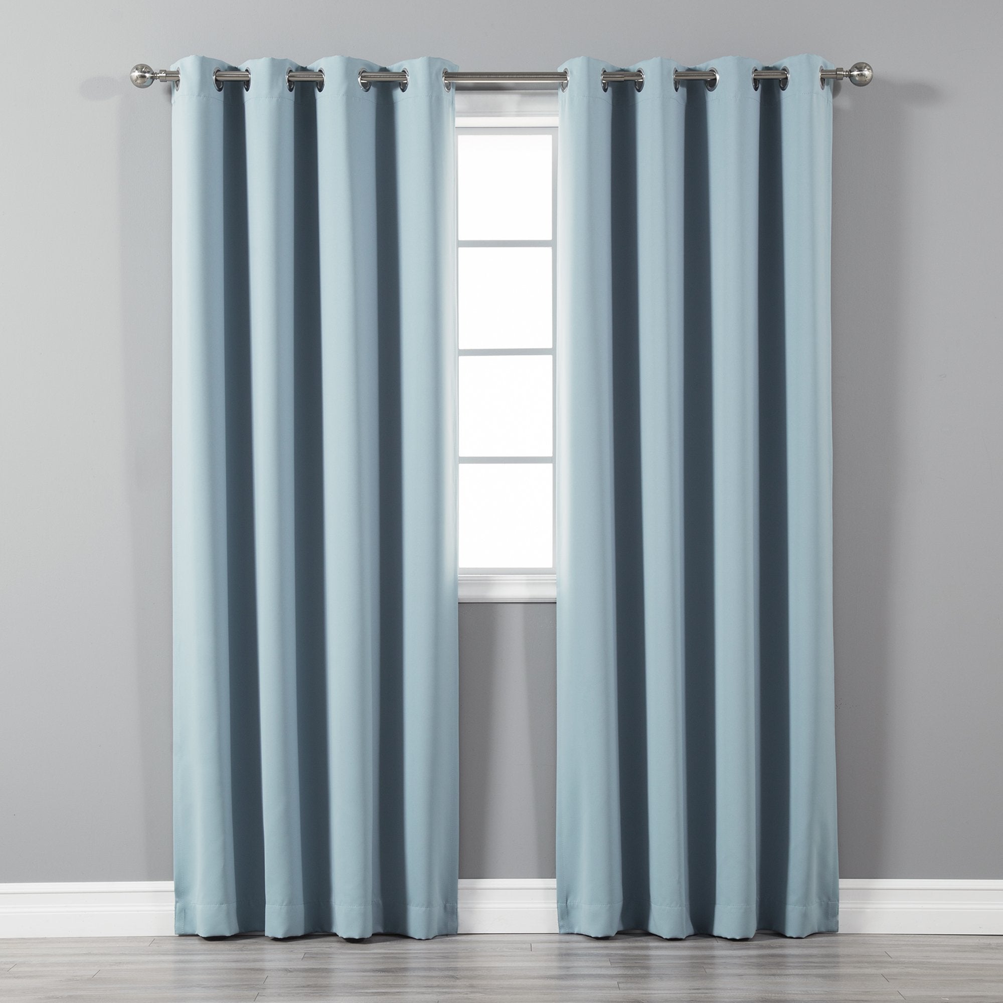 Best Home Fashion Thermal Insulated Blackout Curtains - Antique Bronze Grommet Top - Ocean- 52'' W X 96'' L - (Set Of 2 Panels)